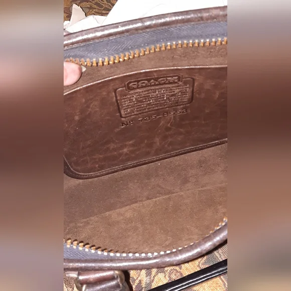 VINTAGE COACH NYC Bonnie Cashin Leather Satchel Slim Bag Mahogany Brown 60s 70s - Picture 8 of 16